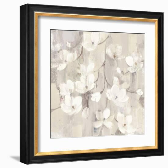 Magnolias in Spring II Neutral-Albena Hristova-Framed Art Print
