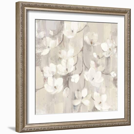 Magnolias in Spring II Neutral-Albena Hristova-Framed Art Print