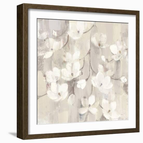 Magnolias in Spring II Neutral-Albena Hristova-Framed Art Print