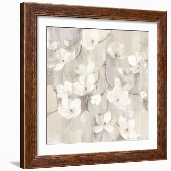 Magnolias in Spring II Neutral-Albena Hristova-Framed Art Print