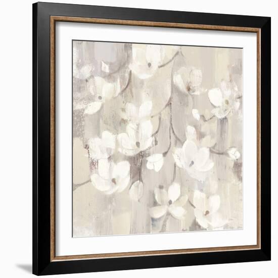 Magnolias in Spring II Neutral-Albena Hristova-Framed Art Print