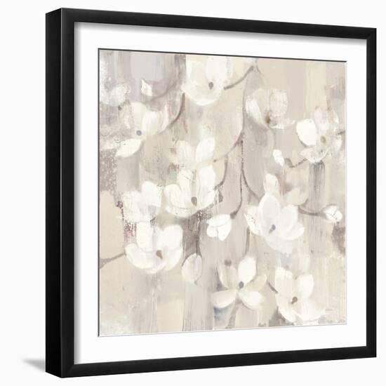 Magnolias in Spring II Neutral-Albena Hristova-Framed Art Print