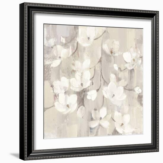 Magnolias in Spring II Neutral-Albena Hristova-Framed Art Print