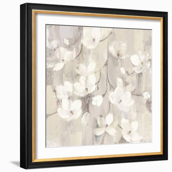 Magnolias in Spring II Neutral-Albena Hristova-Framed Art Print