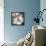 Magnolias on Blue I-Lanie Loreth-Framed Stretched Canvas displayed on a wall