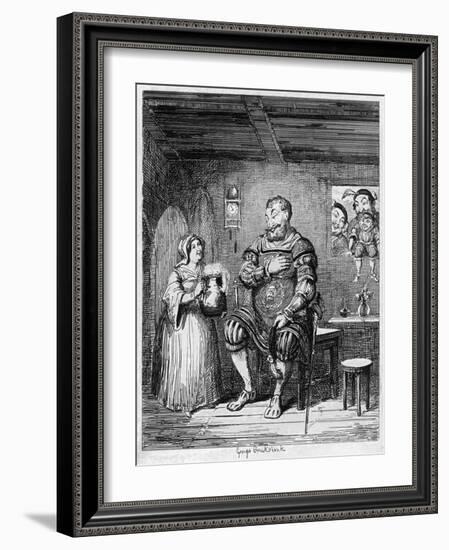 Magog's Courtship, 1840-George Cruikshank-Framed Giclee Print