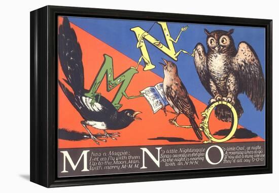 Magpie, Nightingale and Owl-null-Framed Stretched Canvas