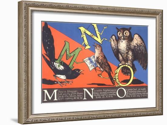 Magpie, Nightingale and Owl-null-Framed Art Print