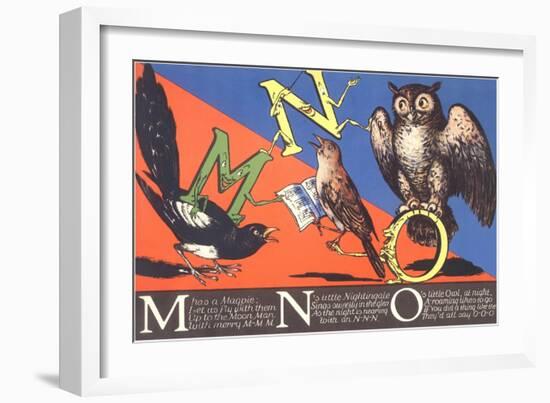 Magpie, Nightingale and Owl-null-Framed Art Print