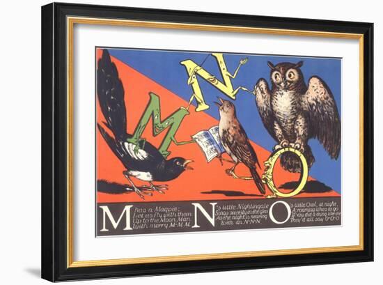 Magpie, Nightingale and Owl-null-Framed Art Print