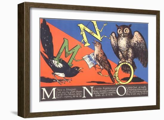 Magpie, Nightingale and Owl-null-Framed Premium Giclee Print