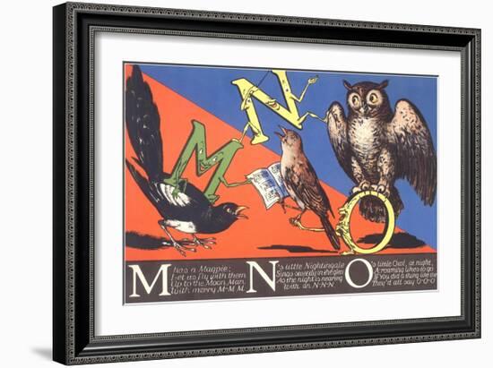 Magpie, Nightingale and Owl-null-Framed Premium Giclee Print