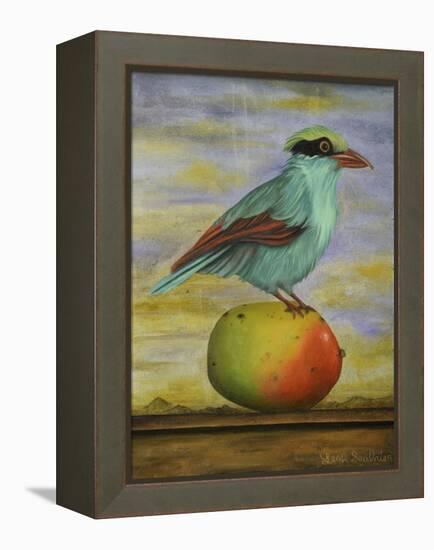 Magpie On A Mango-Leah Saulnier-Framed Premier Image Canvas