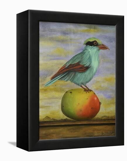 Magpie On A Mango-Leah Saulnier-Framed Premier Image Canvas