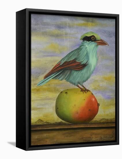 Magpie On A Mango-Leah Saulnier-Framed Premier Image Canvas