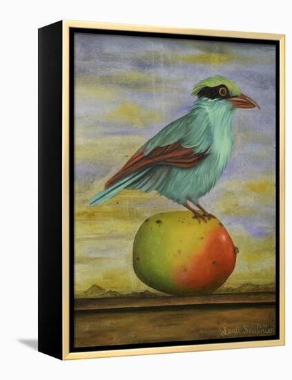 Magpie On A Mango-Leah Saulnier-Framed Premier Image Canvas