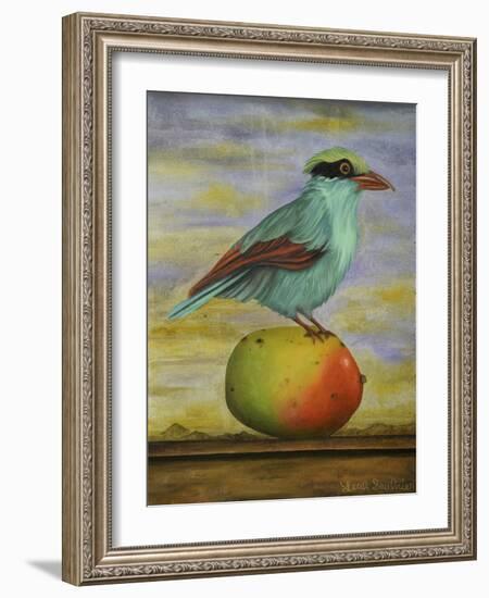 Magpie On A Mango-Leah Saulnier-Framed Giclee Print