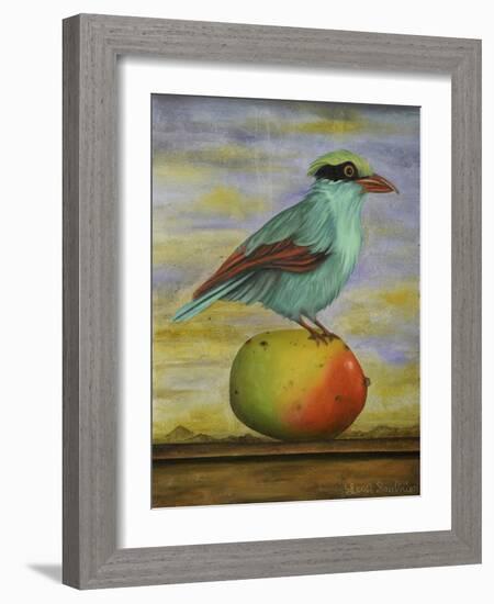 Magpie On A Mango-Leah Saulnier-Framed Giclee Print