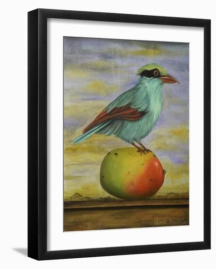 Magpie On A Mango-Leah Saulnier-Framed Giclee Print