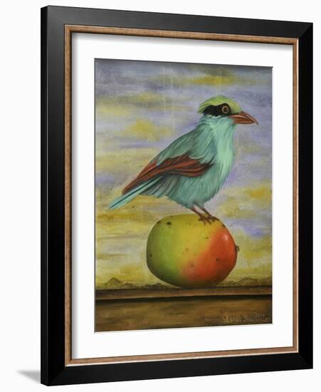 Magpie On A Mango-Leah Saulnier-Framed Giclee Print