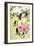 Magpie with Pink and White Magnolia Blossoms-Koson Ohara-Framed Giclee Print