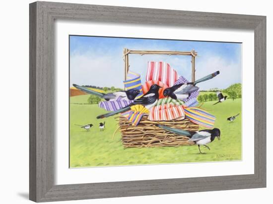 Magpies, 1990-E.B. Watts-Framed Giclee Print