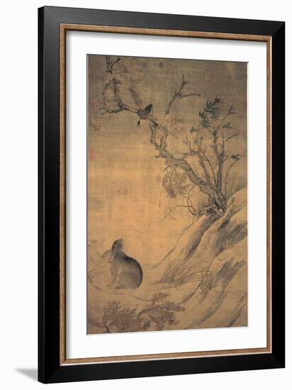 Magpies and Hare-null-Framed Giclee Print