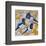 Magpies And Yellow Blossoms-null-Framed Art Print