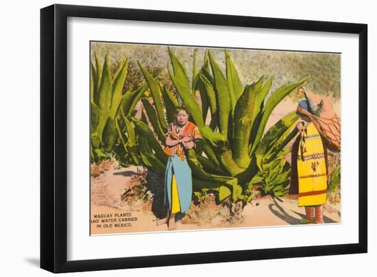 Maguey Plants and Tequila Maker, Mexico-null-Framed Art Print