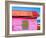 Mahahual Caribbean Pink Wood Painted Wall Textures in Costa Maya Mexico-holbox-Framed Photographic Print