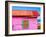 Mahahual Caribbean Pink Wood Painted Wall Textures in Costa Maya Mexico-holbox-Framed Photographic Print