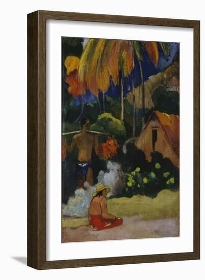 Mahana Maà (Landscape in Tahit)-Paul Gauguin-Framed Giclee Print