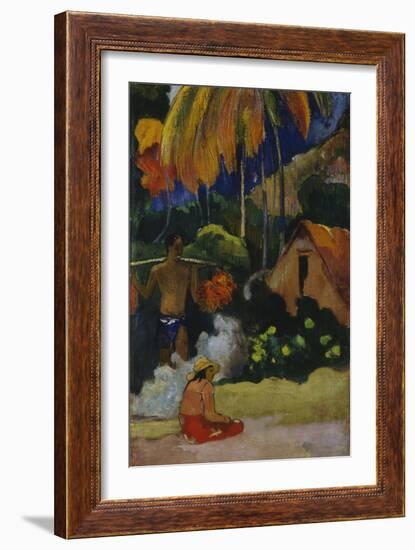 Mahana Maà (Landscape in Tahit)-Paul Gauguin-Framed Giclee Print