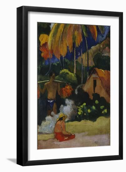 Mahana Maà (Landscape in Tahit)-Paul Gauguin-Framed Giclee Print