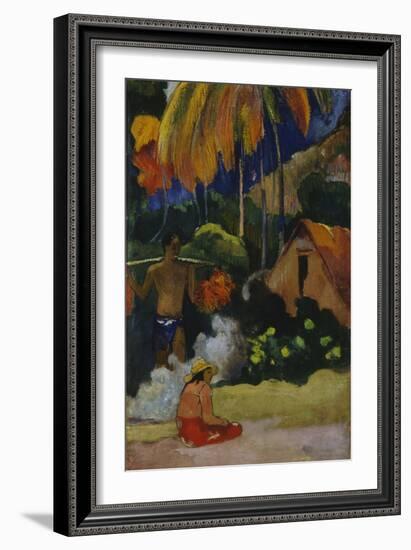 Mahana Maà (Landscape in Tahit)-Paul Gauguin-Framed Giclee Print
