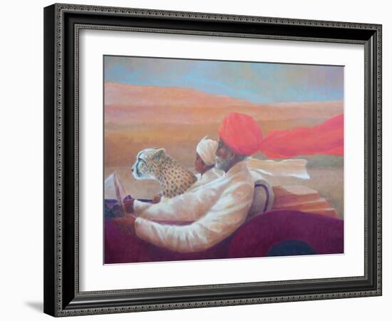 Maharaja, Boy + Cheetah-Lincoln Seligman-Framed Giclee Print