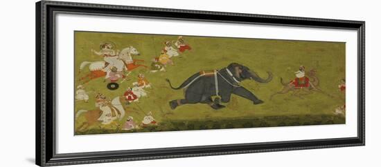 Maharaja Jagat Singh Pursuing an Escaped Elephant-null-Framed Giclee Print