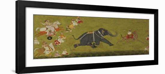 Maharaja Jagat Singh Pursuing an Escaped Elephant-null-Framed Giclee Print