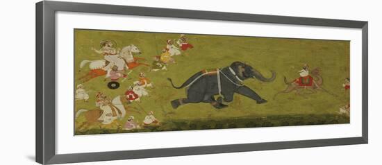 Maharaja Jagat Singh Pursuing an Escaped Elephant-null-Framed Giclee Print