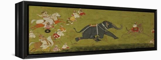 Maharaja Jagat Singh Pursuing an Escaped Elephant-null-Framed Premier Image Canvas