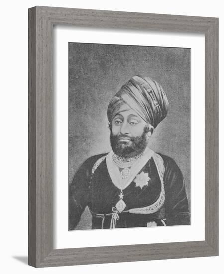 Maharaja Mansinhji Ii, Raj Sahib of Dhrangadhra (Engraving)-English Photographer-Framed Giclee Print