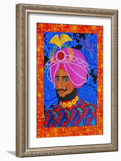 Maharaja with Pink Turban, 2012-Jane Tattersfield-Framed Giclee Print