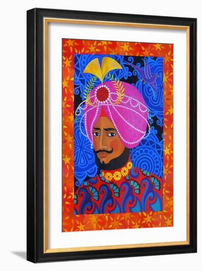 Maharaja with Pink Turban, 2012-Jane Tattersfield-Framed Giclee Print