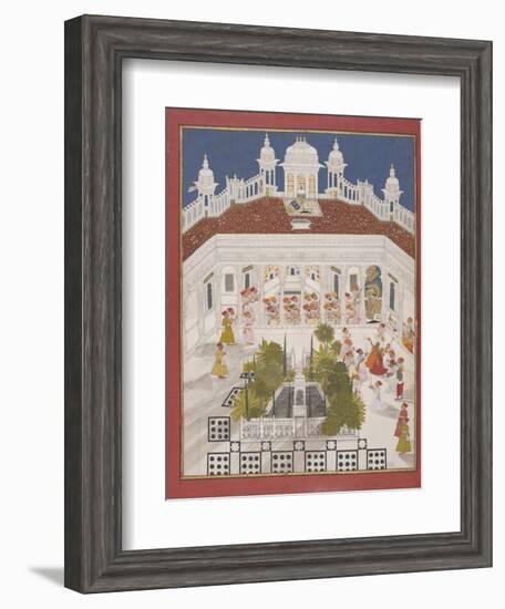 Maharana Ari Singh Worshipping in His Palace, 1765-null-Framed Giclee Print