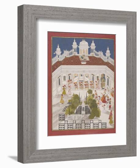 Maharana Ari Singh Worshipping in His Palace, 1765-null-Framed Giclee Print