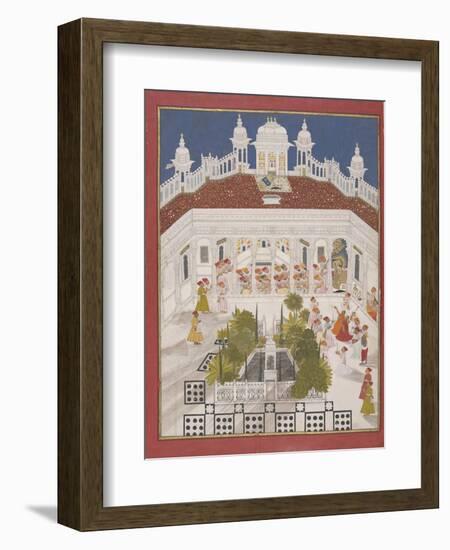 Maharana Ari Singh Worshipping in His Palace, 1765-null-Framed Giclee Print