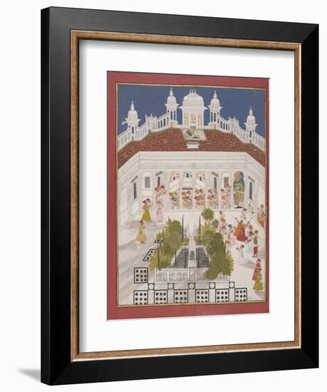 Maharana Ari Singh Worshipping in His Palace, 1765-null-Framed Giclee Print