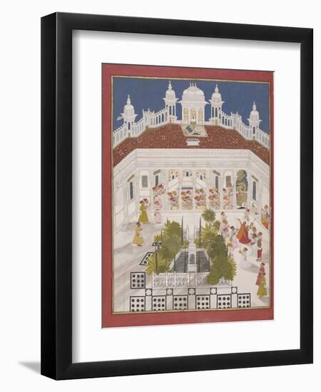 Maharana Ari Singh Worshipping in His Palace, 1765-null-Framed Giclee Print