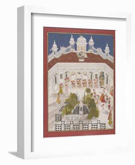 Maharana Ari Singh Worshipping in His Palace, 1765-null-Framed Giclee Print