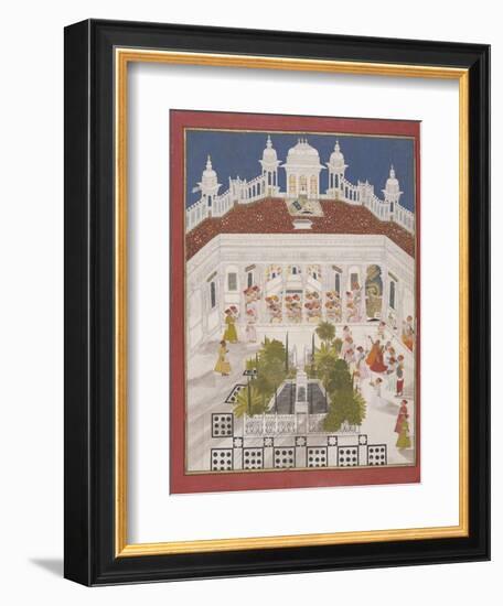 Maharana Ari Singh Worshipping in His Palace, 1765-null-Framed Giclee Print